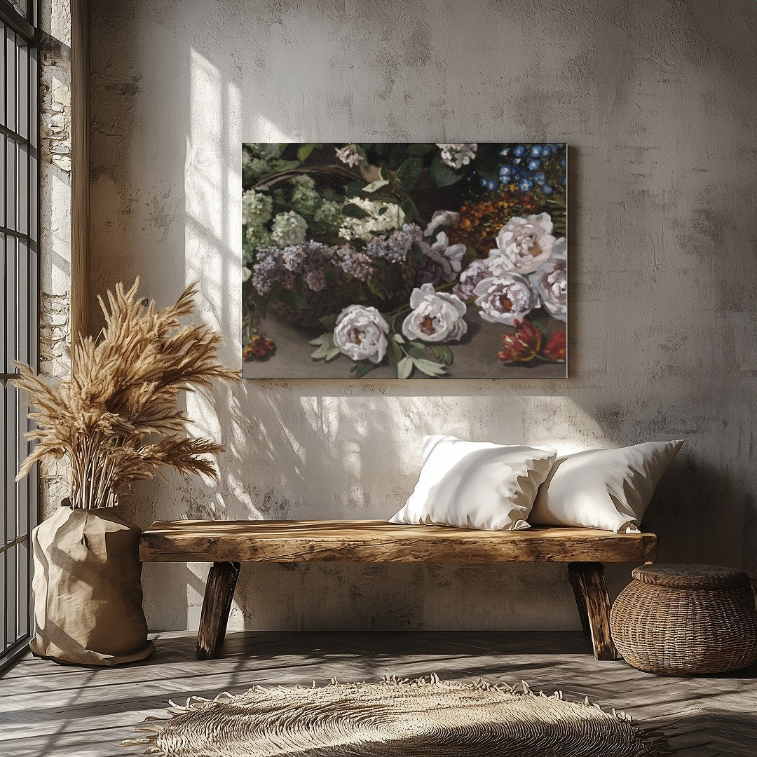 Immerse yourself in the timeless beauty of classic floral arrangements captured in this exquisite for Veranda
