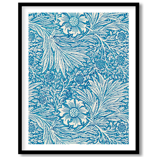 Enhance your living space with this captivating blue floral tapestry, featuring intricate white for residence