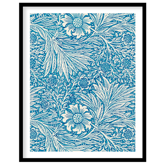 Enhance your living space with this captivating blue floral tapestry, featuring intricate white for residence