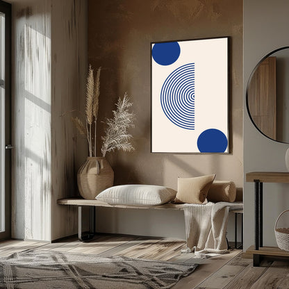 Elevate your space with this captivating minimalist art piece featuring bold geometric shapes in for loft
