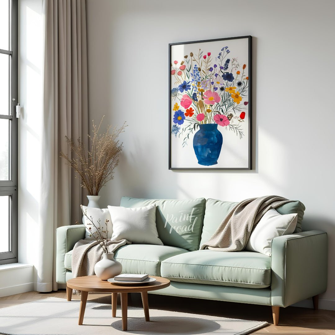 Blue Vase Blooms Painting at Blue Vase Blooms buy online at Paint Road featuring arrangement art and artistic