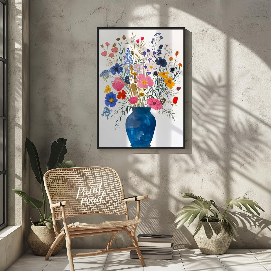 Blue Vase Blooms Painting at Blue Vase Blooms buy online at Paint Road featuring arrangement art and artistic