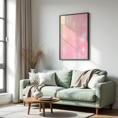 This abstract digital background features a soft blend of pink and cream tones, creating a dreamy a… for living room