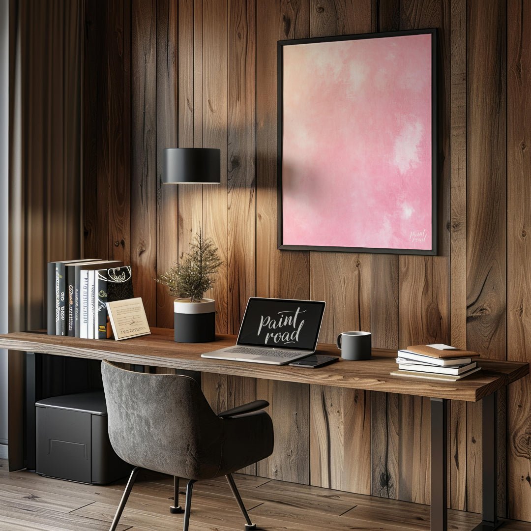 This abstract digital background features a soft blend of pink and cream tones, creating a dreamy a… for office