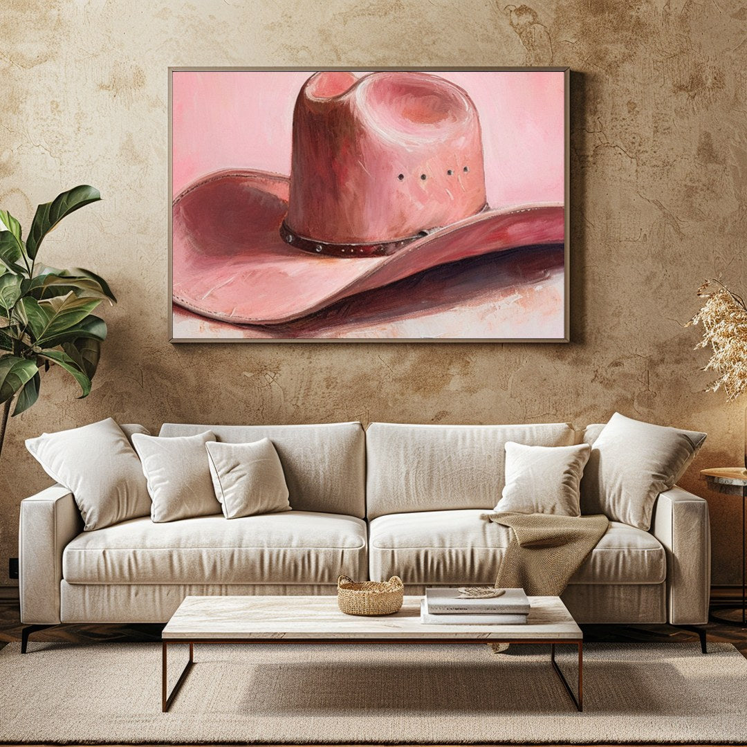 Infuse your space with the rustic charm and gentle grace of 'Blush Cowboy Elegance.' This for Family Room