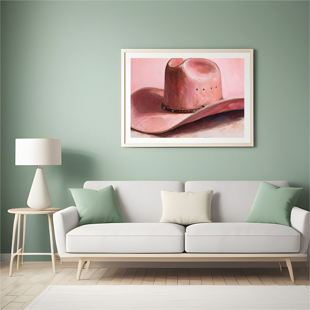 Infuse your space with the rustic charm and gentle grace of 'Blush Cowboy Elegance.' This for Hall