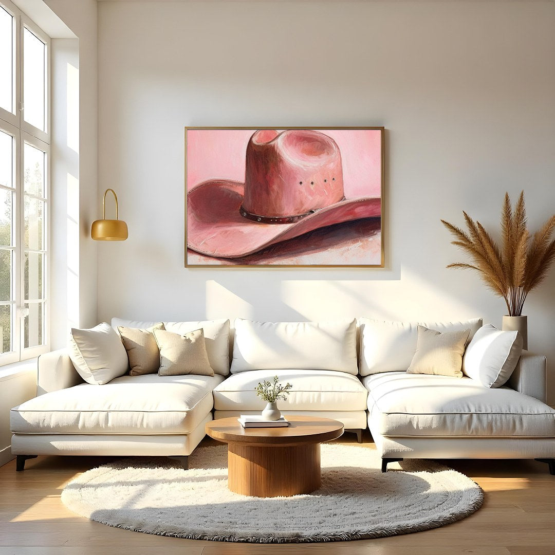 Infuse your space with the rustic charm and gentle grace of 'Blush Cowboy Elegance.' This for Living Room