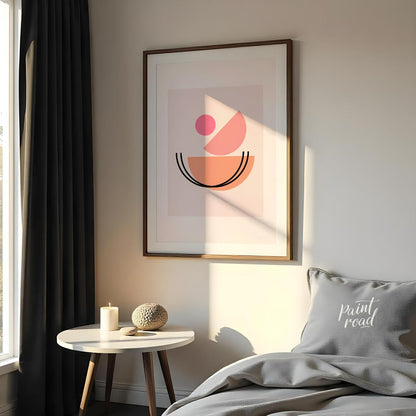 “Blush Orbit” is a sleek, contemporary geometric wall art piece designed to radiate calm and visual… for bedroom