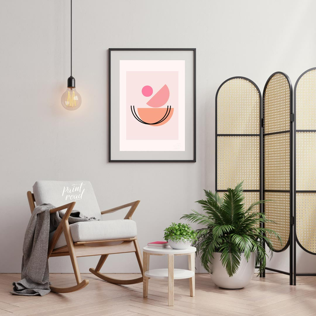 “Blush Orbit” is a sleek, contemporary geometric wall art piece designed to radiate calm and visual… for living room