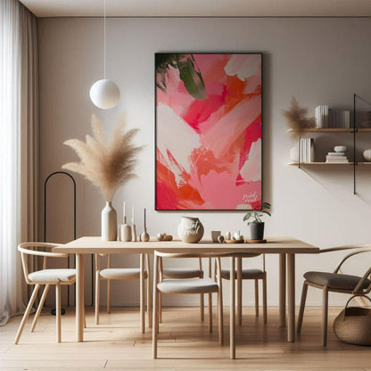 Blush Rush is a bold, energetic abstract that explodes with passion, playfulness, and movement. Swe… for dining room