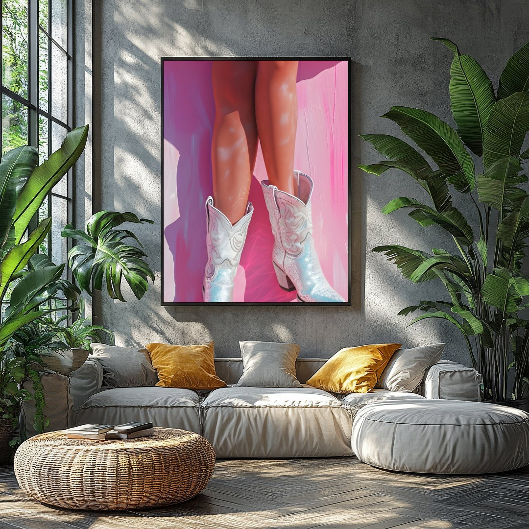 Step into a whimsical world with 'Blushing Cowgirl Reverie', where rustic charm meets contemporary for Balcony