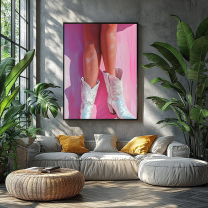 Step into a whimsical world with 'Blushing Cowgirl Reverie', where rustic charm meets contemporary for Balcony