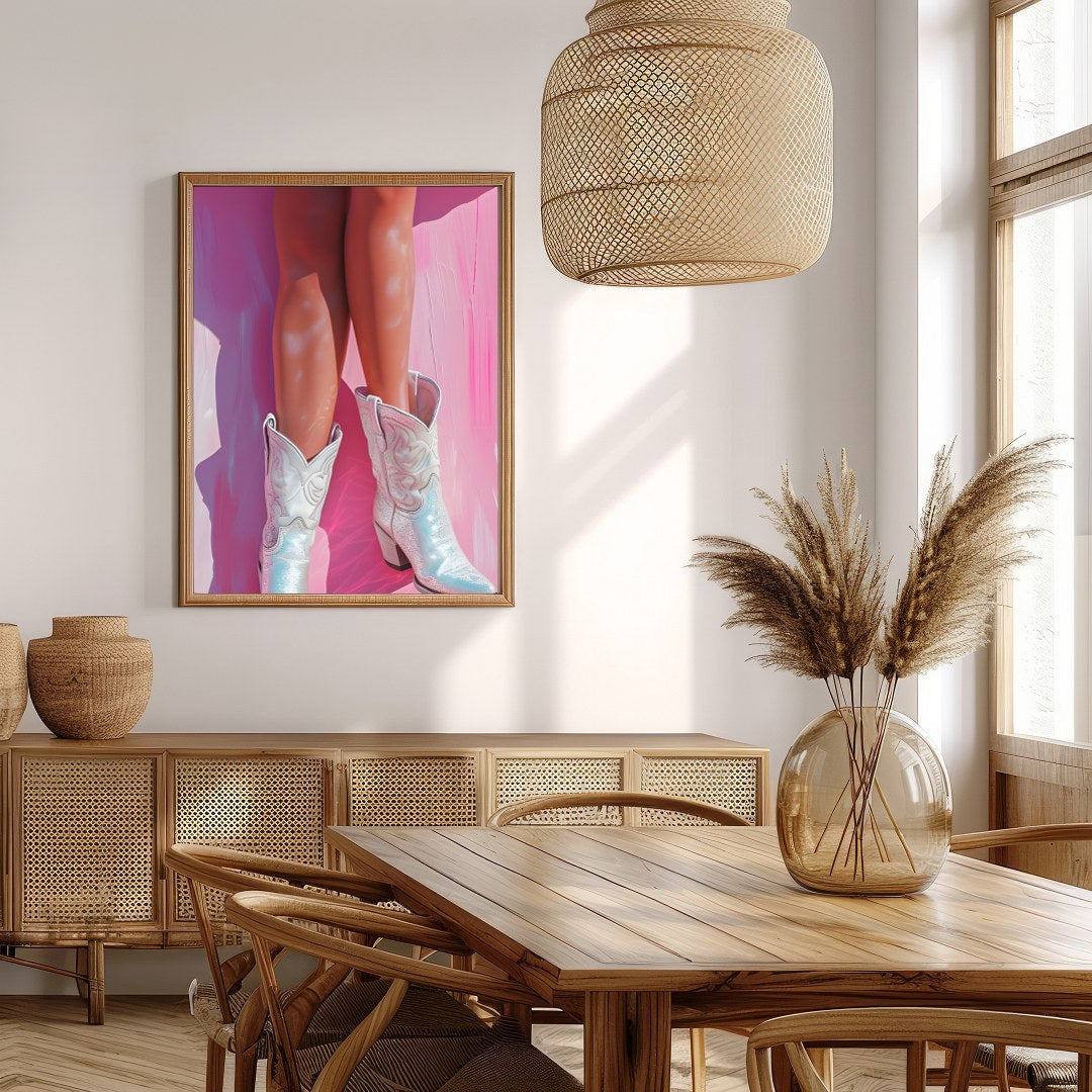 Step into a whimsical world with 'Blushing Cowgirl Reverie', where rustic charm meets contemporary for Extra Kitchen
