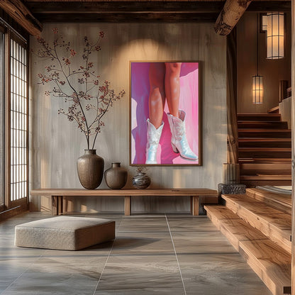 Step into a whimsical world with 'Blushing Cowgirl Reverie', where rustic charm meets contemporary for Hall