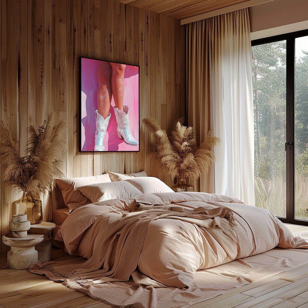 Step into a whimsical world with 'Blushing Cowgirl Reverie', where rustic charm meets contemporary for nook