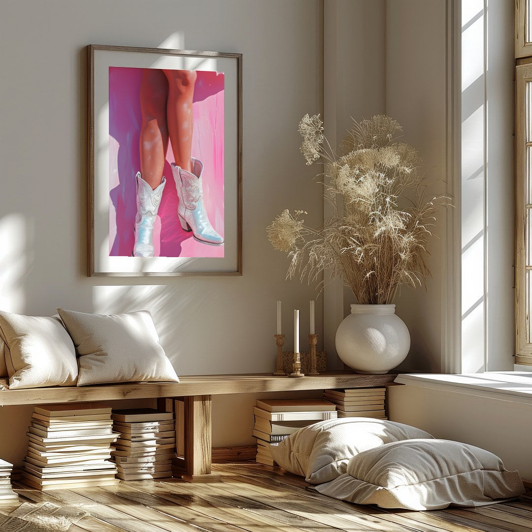Step into a whimsical world with 'Blushing Cowgirl Reverie', where rustic charm meets contemporary for studio