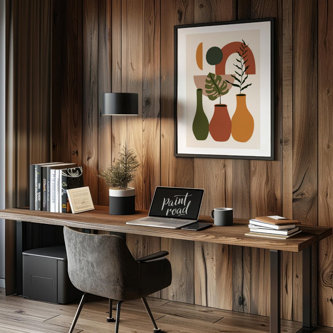 Boho Abstract Plant Vases Painting available online at Paintroad showing abstract plants accent piece and aesthetic
