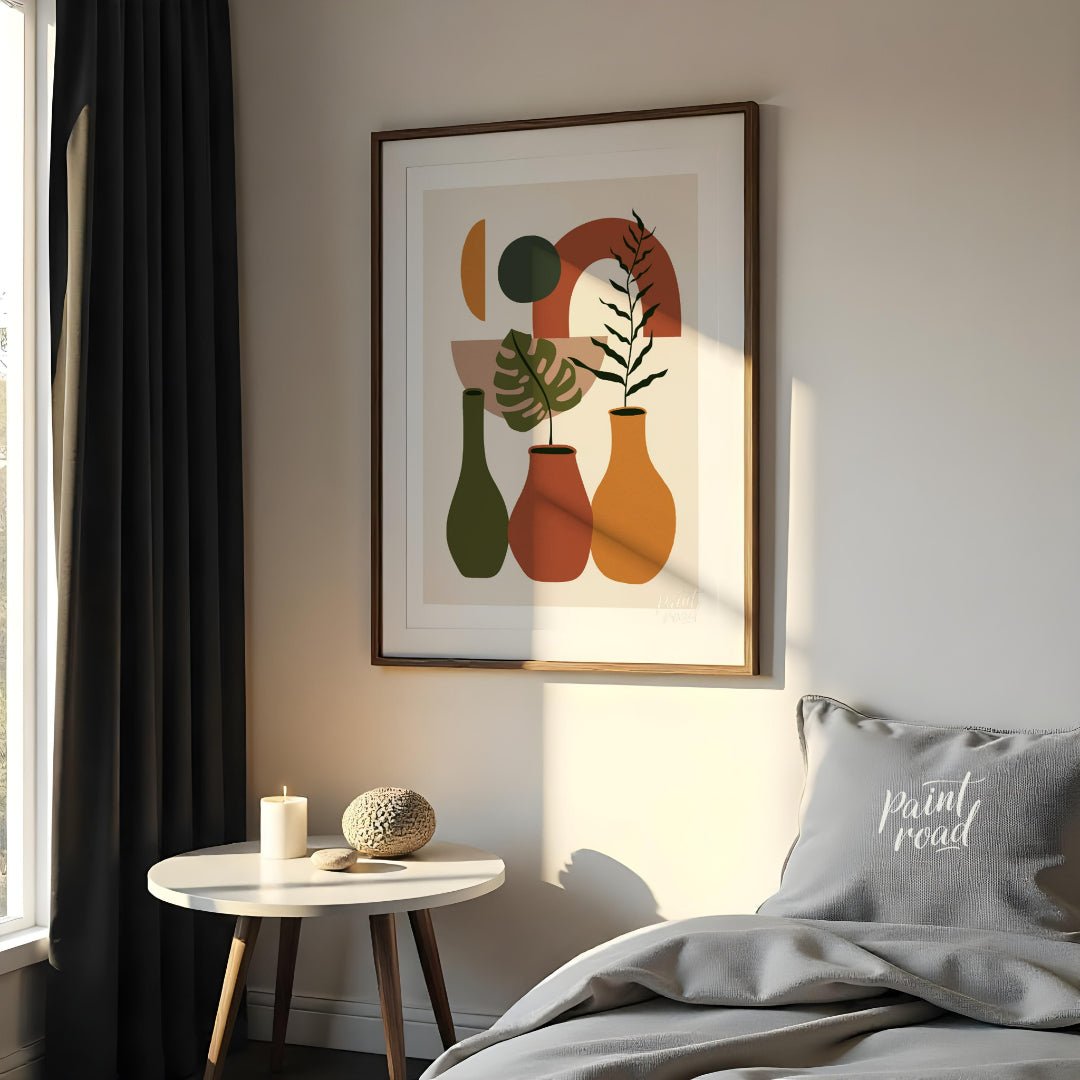 Boho Abstract Plant Vases Painting available online at Paintroad showing abstract plants accent piece and aesthetic