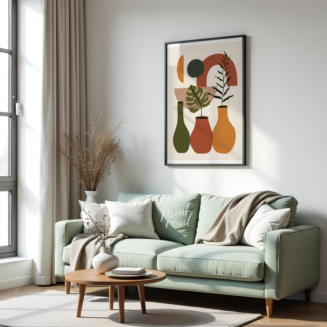 Boho Abstract Plant Vases Painting available online at Paintroad showing abstract plants accent piece and aesthetic