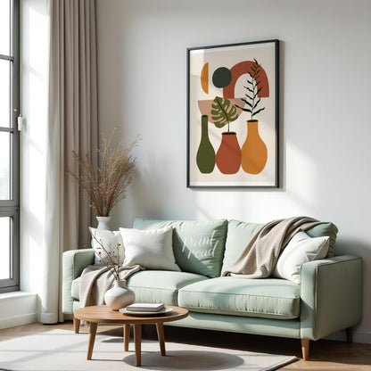 Boho Abstract Plant Vases Painting available online at Paintroad showing abstract plants accent piece and aesthetic