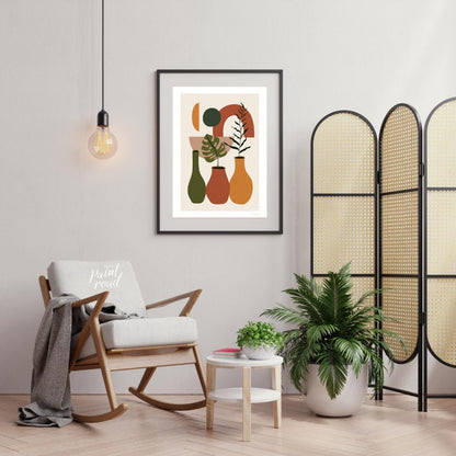 Boho Abstract Plant Vases Painting available online at Paintroad showing abstract plants accent piece and aesthetic