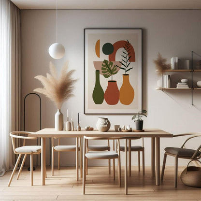 Boho Abstract Plant Vases Painting available online at Paintroad showing abstract plants accent piece and aesthetic