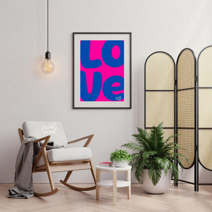Bold Love Art Painting available online at Paintroad showing art print blue and cheerful