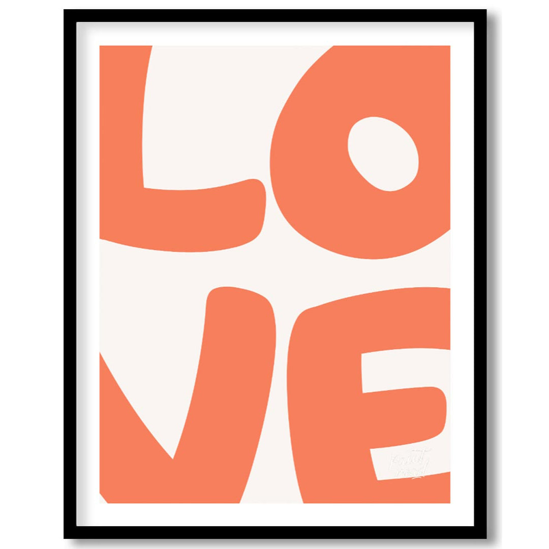 This image prominently displays the word “LOVE” in a large, bold, and rounded sans-serif font. The … for area