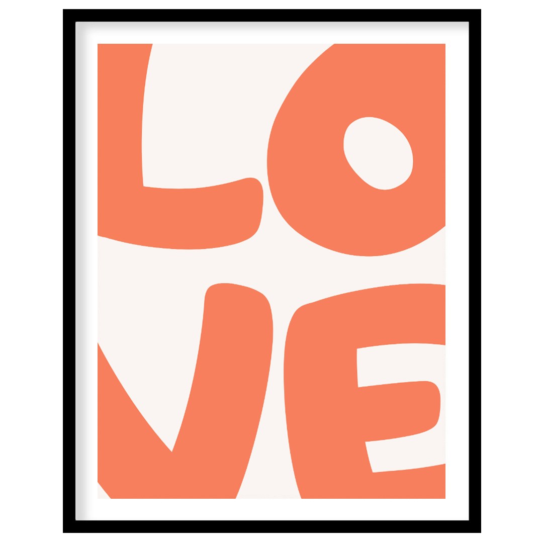 This image prominently displays the word “LOVE” in a large, bold, and rounded sans-serif font. The … for area