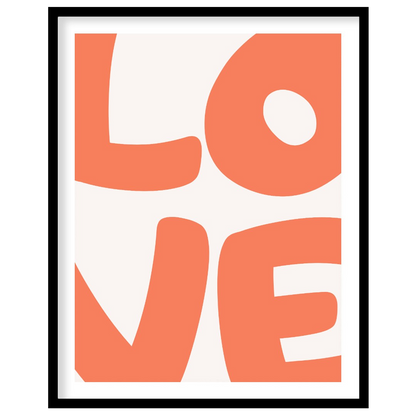 This image prominently displays the word “LOVE” in a large, bold, and rounded sans-serif font. The … for area
