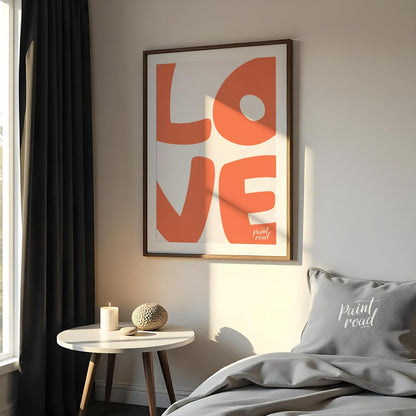 This image prominently displays the word “LOVE” in a large, bold, and rounded sans-serif font. The … for bedroom