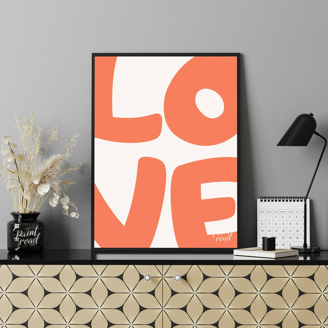 This image prominently displays the word “LOVE” in a large, bold, and rounded sans-serif font. The … for office