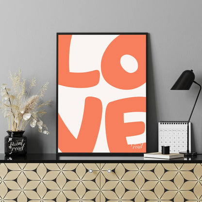 This image prominently displays the word “LOVE” in a large, bold, and rounded sans-serif font. The … for office