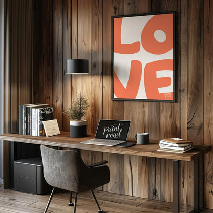 This image prominently displays the word “LOVE” in a large, bold, and rounded sans-serif font. The … for office