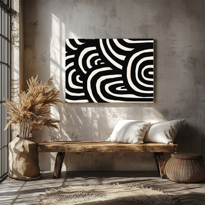 Introduce a striking visual element to your space with the Bold Monochrome Maze. This captivating for Veranda