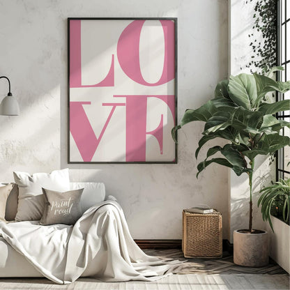 This striking minimalist art print, titled “Love 5” by Mokaky, captivates with its bold and expansi… for living room