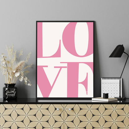 This striking minimalist art print, titled “Love 5” by Mokaky, captivates with its bold and expansi… for office