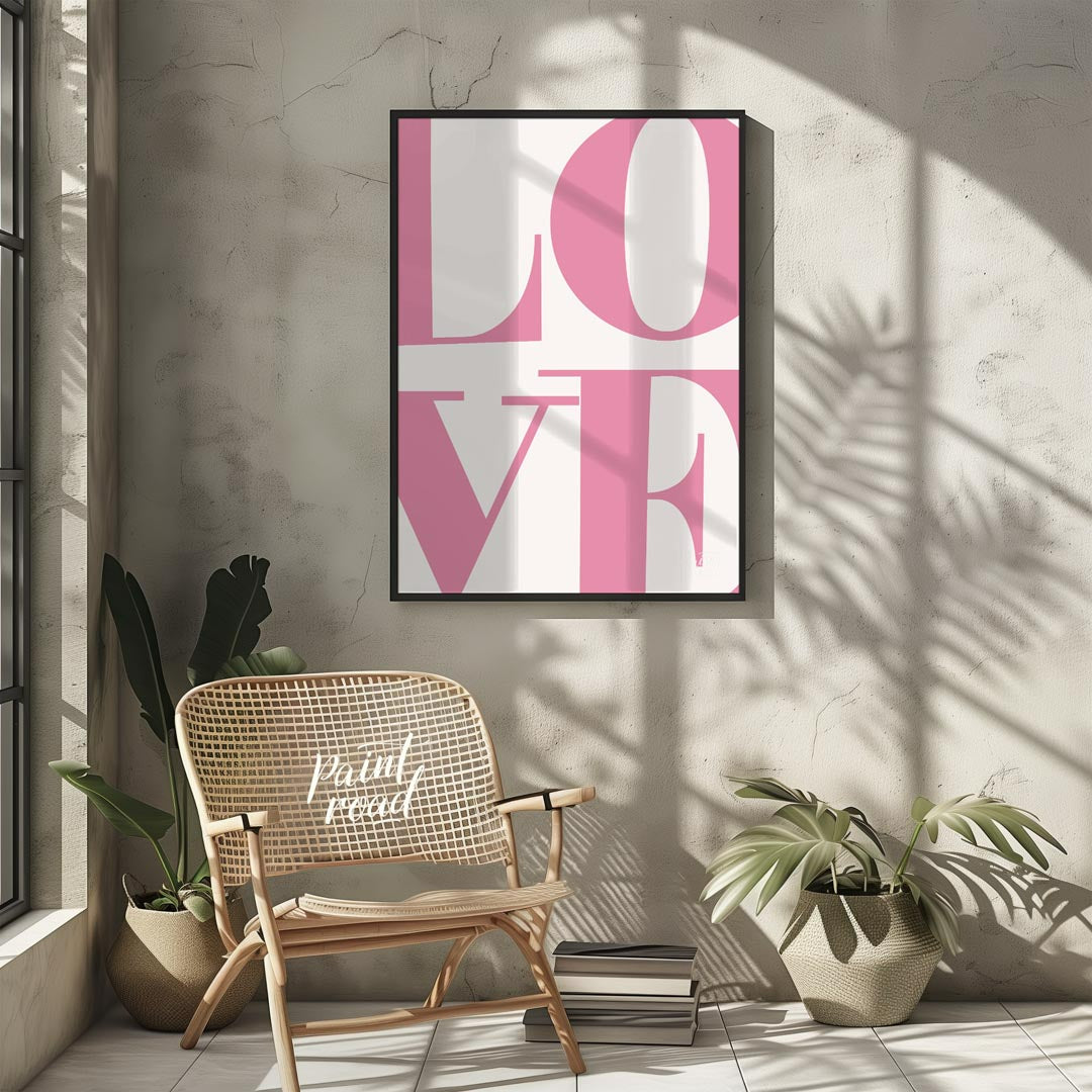 This striking minimalist art print, titled “Love 5” by Mokaky, captivates with its bold and expansi… for other