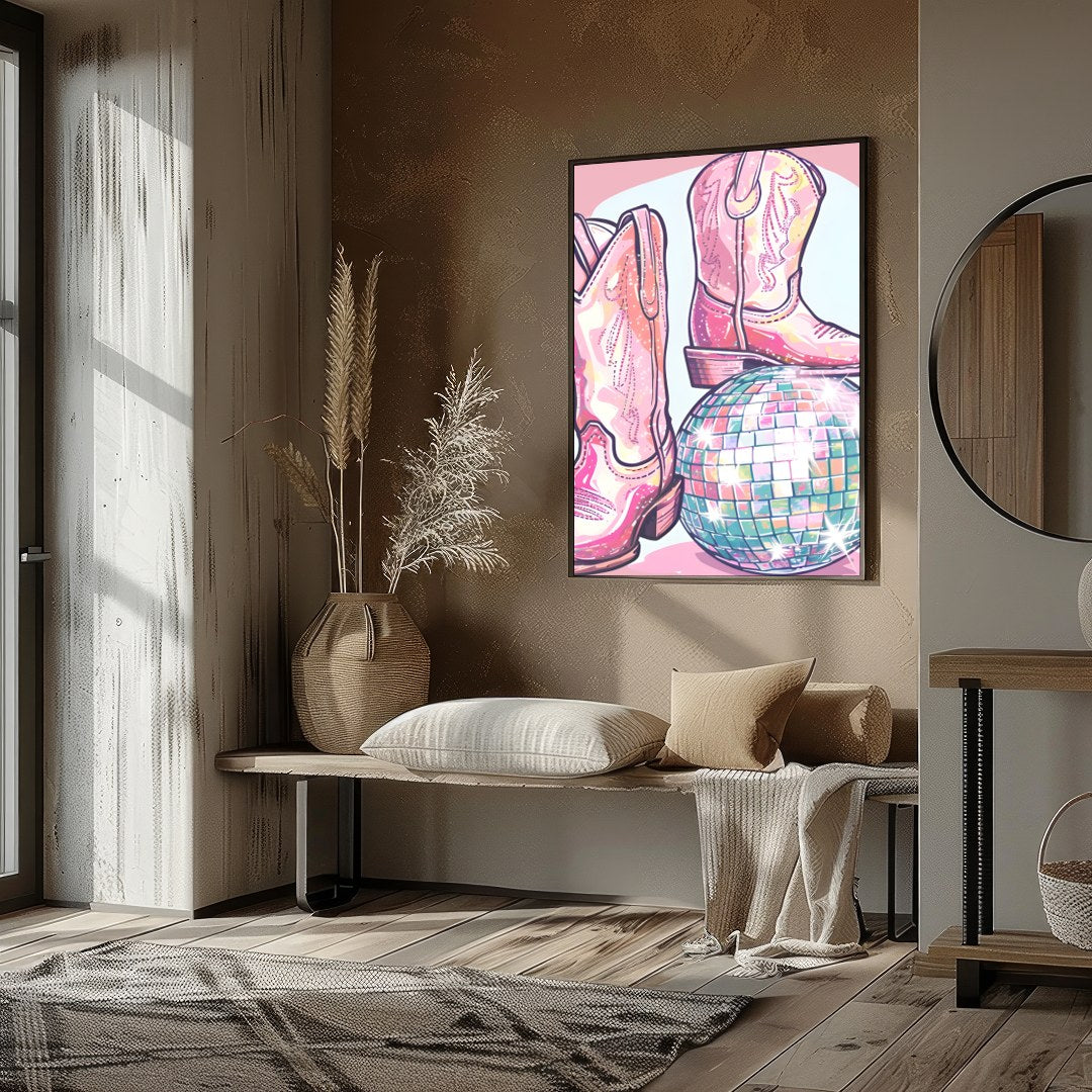 Infuse your space with retro charm and sparkle with this eye-catching artwork featuring a pair of for area