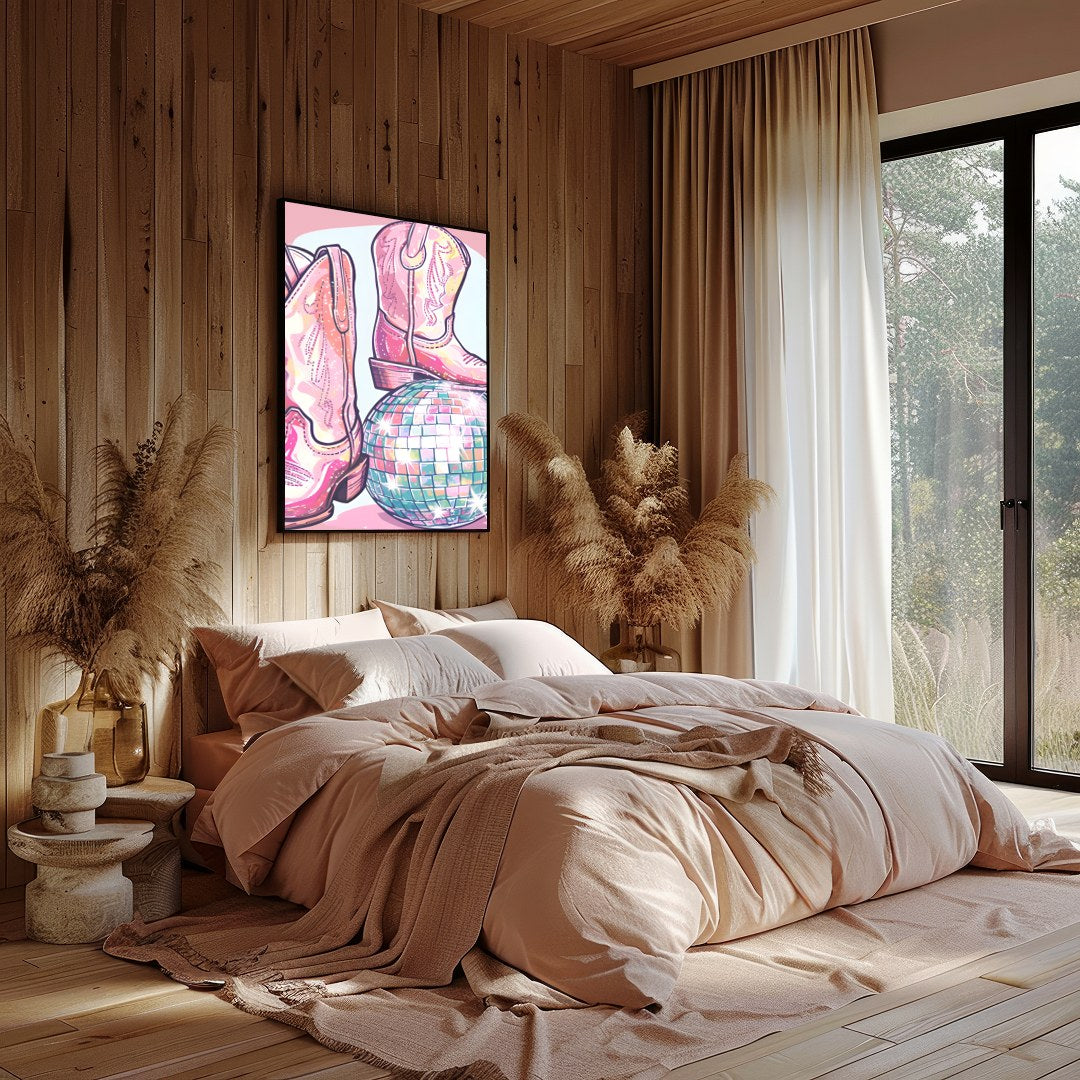 Infuse your space with retro charm and sparkle with this eye-catching artwork featuring a pair of for Bedroom