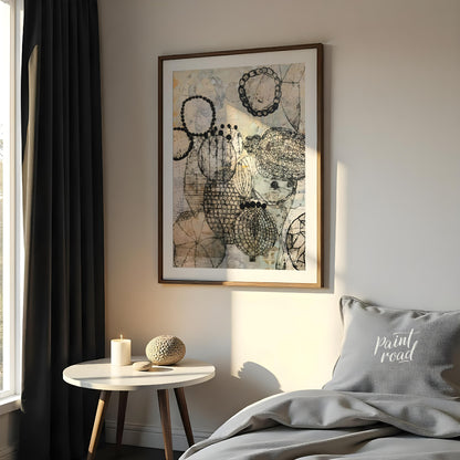 """Botanical Beads,"" inspired by the intricate style of Eva Isaksen, presents a captivating blend … for bedroom