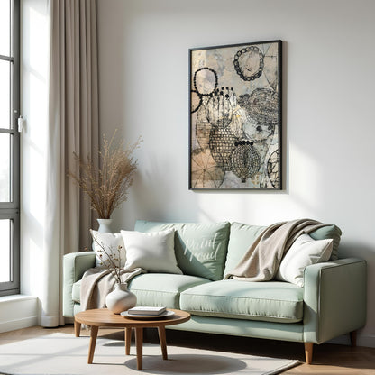 """Botanical Beads,"" inspired by the intricate style of Eva Isaksen, presents a captivating blend … for living room