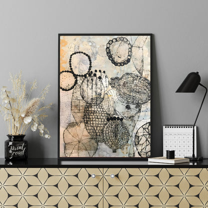 """Botanical Beads,"" inspired by the intricate style of Eva Isaksen, presents a captivating blend … for office