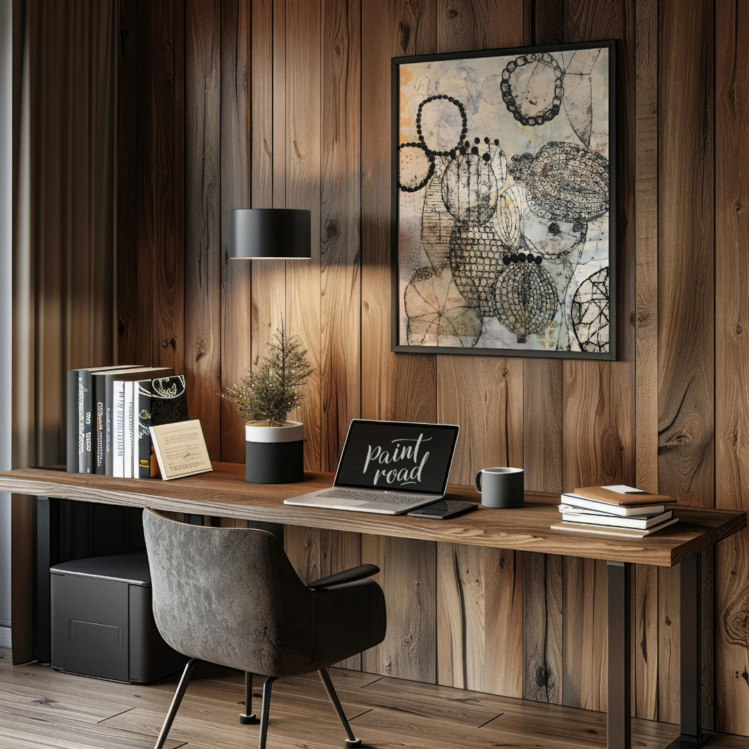 """Botanical Beads,"" inspired by the intricate style of Eva Isaksen, presents a captivating blend … for office
