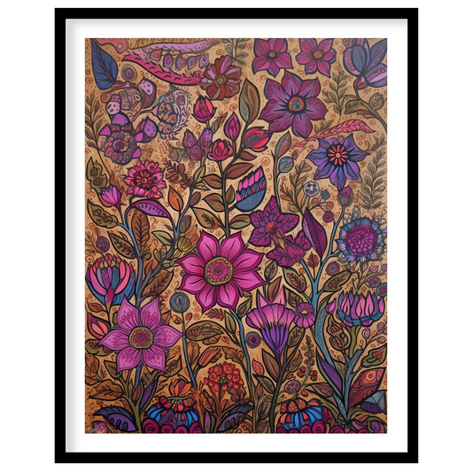 Transform your space with this vibrant botanical wall art, teeming with intricate floral patterns for living-space
