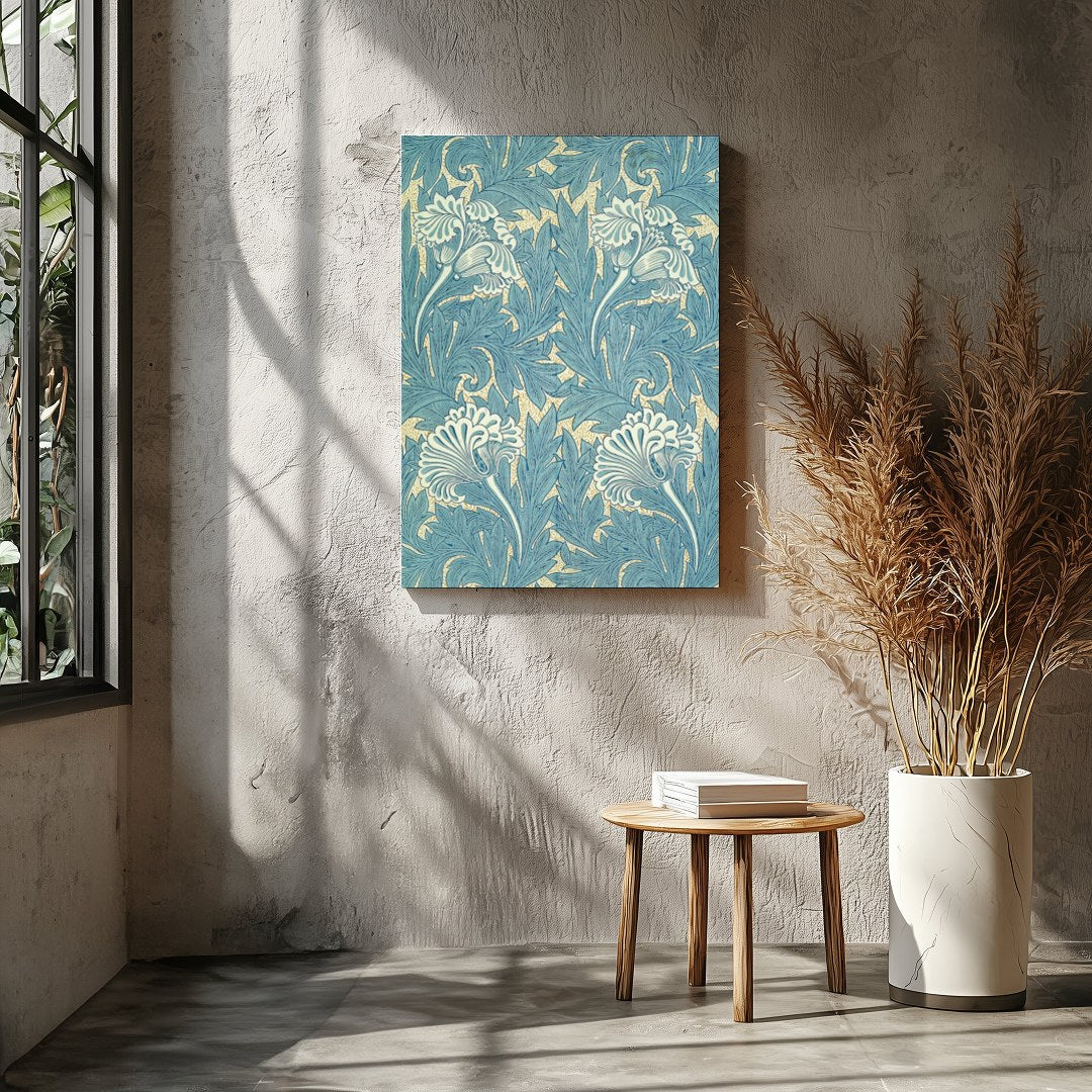 Elevate your space with the timeless elegance of Botanical Blue Flourish. This exquisite wall art for Entrance