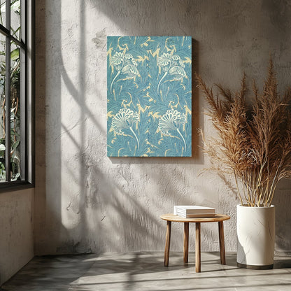 Elevate your space with the timeless elegance of Botanical Blue Flourish. This exquisite wall art for Entrance