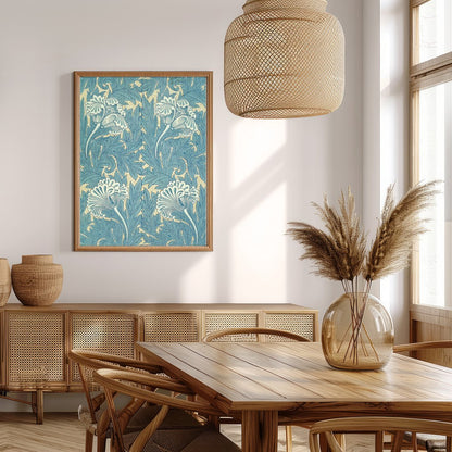 Elevate your space with the timeless elegance of Botanical Blue Flourish. This exquisite wall art for Extra Kitchen
