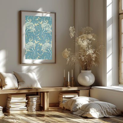 Elevate your space with the timeless elegance of Botanical Blue Flourish. This exquisite wall art for interior