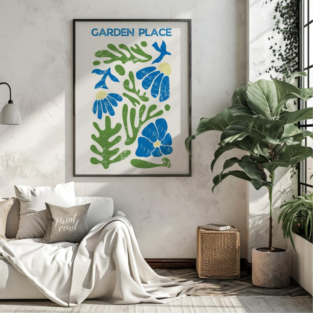 Botros Zaki’s Garden Painting available online at Paintroad showing abstract nature art print and artistic home